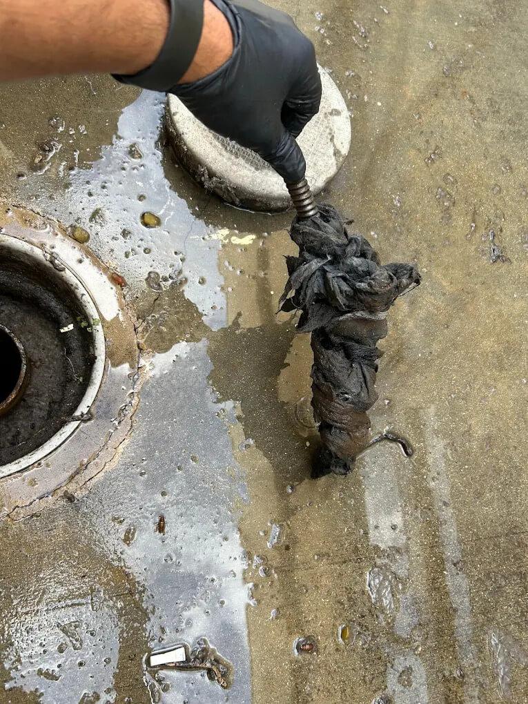 Drain Line Cleaning Los Angeles CA Our plumber perform Drain Line Cleaning Los Angeles CA. We have found clothes in the drain and we clear the clog successfully.